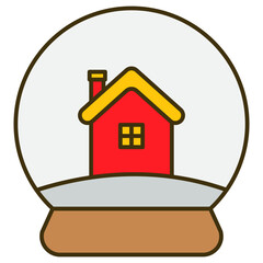 home in christmas ball icon