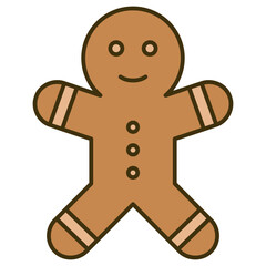 gingerbread man isolated on white