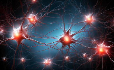 Human brain stimulation or activity with neurons, Neurology, neuronal network, psychology, neuroscience.