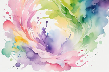 Fototapeta na wymiar Abstract watercolor background in rainbow colors
