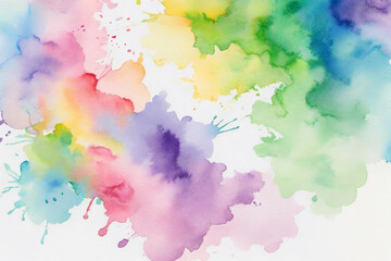Abstract watercolor background in rainbow colors
