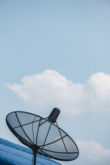 satellite dish on blue sky