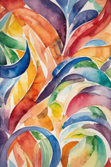 Abstract watercolor background in rainbow colors