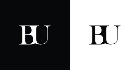 Abstract Letter initial BU logo design vector