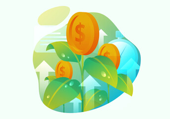 Investments and Money Concept Illustration