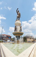 Fototapeta na wymiar The buildings and monuments of Skopje, the capital of North Macedonia