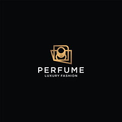 bottle perfume logo template. logo for cosmetic, beauty, salon, product, skin care.
