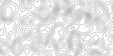 Topographic Map in Contour Line Light topographic topo contour map contour mapping of maps. Ocean topographic line map with curvy wave isolines vector Black-white background from a line similar to