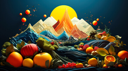 Abstract Citrus Background - Tropical Exotics - Powered by Adobe