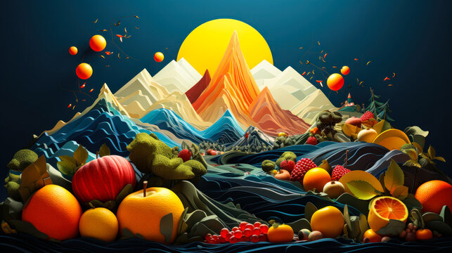 Abstract Citrus Background - Tropical Exotics