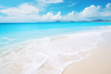 Fototapeta na wymiar Beautiful clear blue sea and the beach