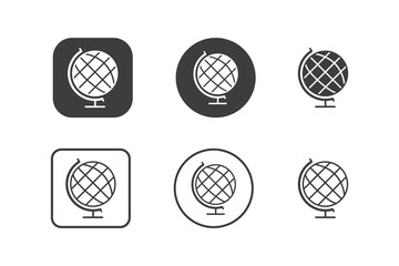 Mock global icon design 6 variations. Isolated on white background.