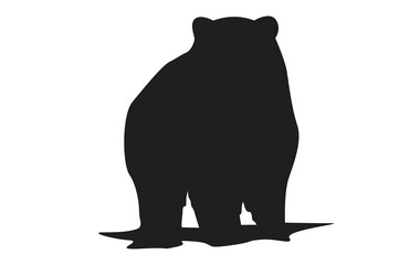 Pose of Bear Silhouette with Transparent Background