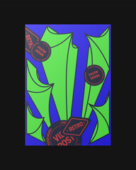 Abstract Posters Design. Vertical A4 format. Cartoon style. Flat design. Colorful form composition