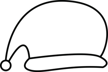 Santa hut liner drawing on a white background