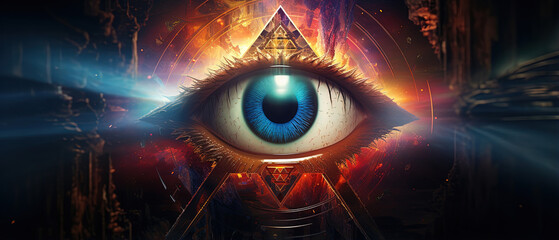 The All-Seeing Eye: Extremely Colorful and Dynamic, Perfect for Screensavers and Desktop Backgrounds, Volumetric Lighting	
