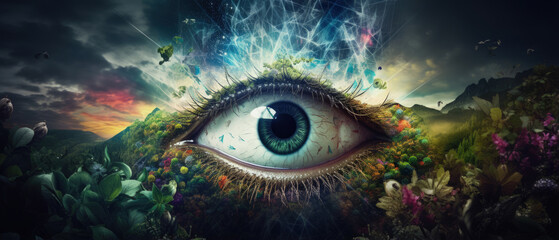 The All-Seeing Eye: Extremely Colorful and Dynamic, Perfect for Screensavers and Desktop Backgrounds, Volumetric Lighting	
