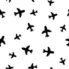 Airplane vector seamless pattern