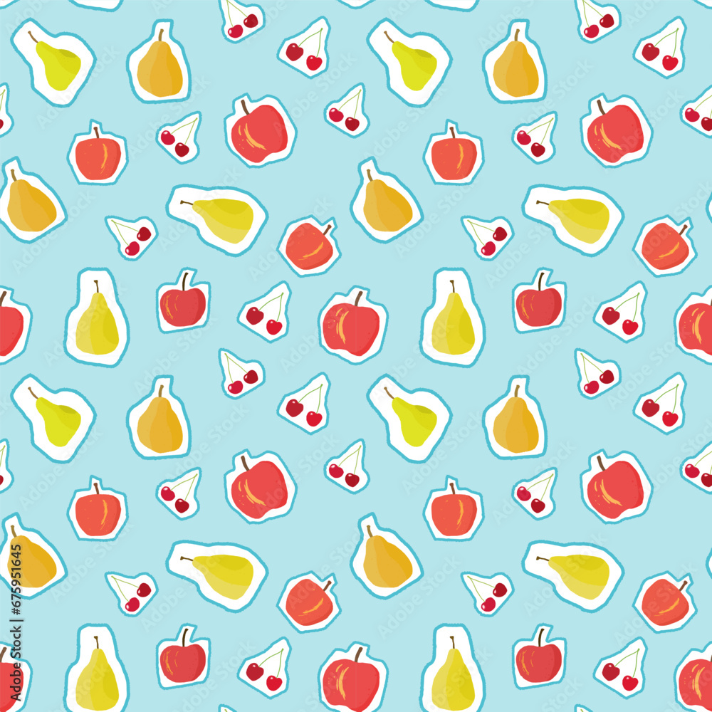 Poster Fruit mix seamless vector pattern