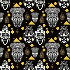 African mask seamless pattern
Seamless pattern with African masks and spirals