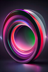 3D rendering of abstraction. Background glowing in the ultraviolet spectrum with lush neon lines.