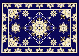 Blue and gold floral rug
Floral rug on white background 