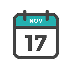 November 17 Calendar Day or Calender Date for Deadlines or Appointment