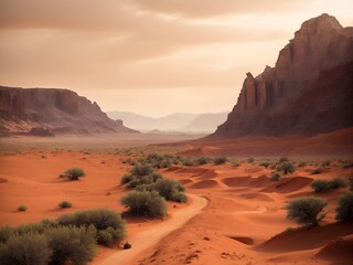 Fototapeta na wymiar Martian soil, a marvelous desert, 
