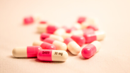 Pink and white pills