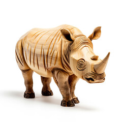 Wooden sculpture of a rhinoceros