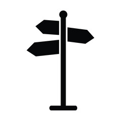 Traffic direction board icon. Signpost icon