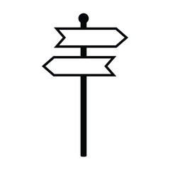 Traffic direction board icon. Signpost icon