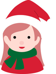 Christmas girl wearing santa hat