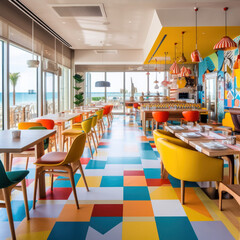  Beachfront joint with an infusion of bright pop art 
