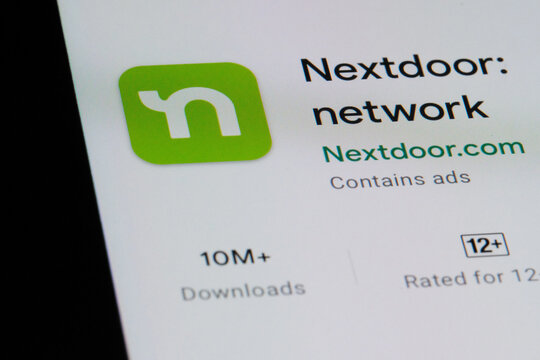 Shanghai,China-Nov.9th 2023: Nextdoor app icon. Nextdoor Holdings company brand logo.  