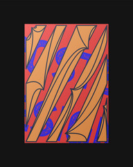 Abstract Posters Design. Vertical A4 format. Cartoon style. Flat design. Colorful form composition