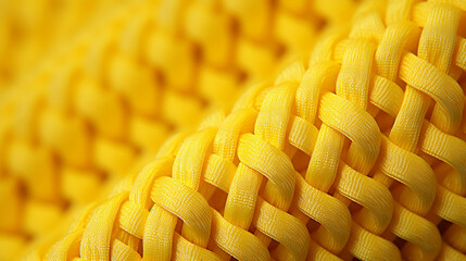 Microscopic Textures: Close-Up of Detailed YELLOW Fabric Textile, COLOR 