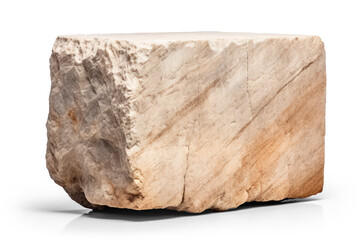 part of large and heavy marble stone isolated on transparent background, png file