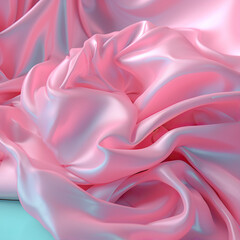 Delicate and soft abstract composition of pink silk fabric