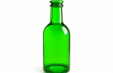 Green Glass Bottle isolated on white background