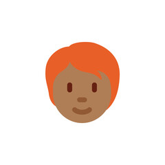 Person: Medium-Dark Skin Tone, Red Hair