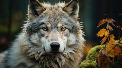 Fototapeta premium Wolf Natural Colors, Background Image, Background For Banner, HD