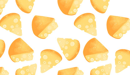 Yellow Cheese Pattern white background, wallpaper