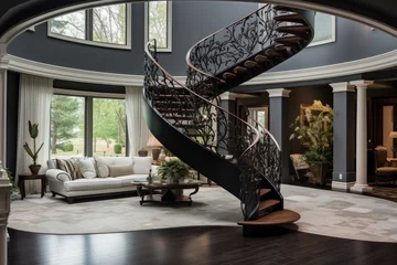 Fototapete Helix-Brücke design a room with a spiral staircase and featuring with a custo