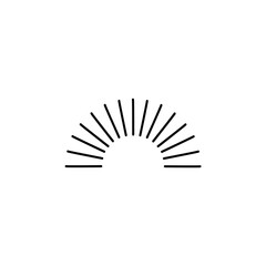 Half circle sunburst vektor