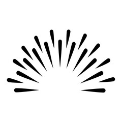 Half circle sunburst vektor