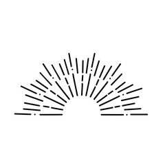 Obraz premium Half circle sunburst vektor