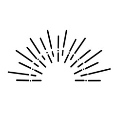 Half circle sunburst vektor