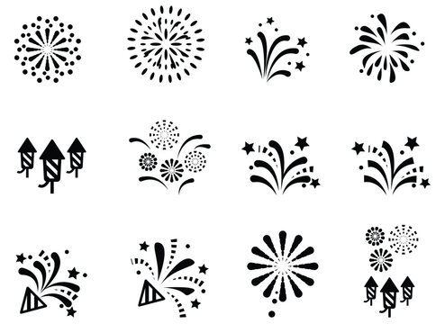 Christmas celebration fire works, Set of fire works