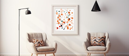 The abstract pattern design with a retro feel and a white background showcases a unique concept of...